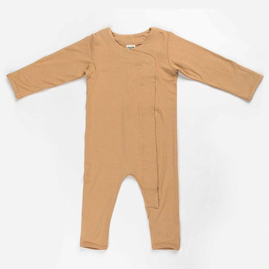 Ponchik Babies + Kids Magnetic Bamboo Body Suit - Toffee - 0-3m