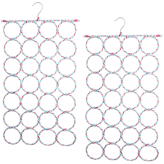 2x 24 Hole Scarf Hanger Holder Storage Tie Belt Scarf Organiser Space Saver