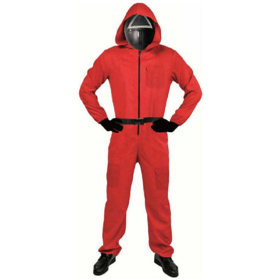 Adult Squid Game Costume Guard Tracksuit Halloween Cosplay Red  - L/XL(175 - 185cm)