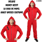 Salvador Dali La Casa De Papel Money Heist Red Jumpsuit Mask Costume Hoodie - L/XL (175cm - 185cm)