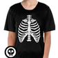 Childrens Skeleton Top Scary Kids Dress Up Halloween Book Week Bones T Shirt - S (4-6 Years Old)