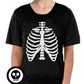 Childrens Skeleton Top Scary Kids Dress Up Halloween Book Week Bones T Shirt - L (10-12 Years Old)