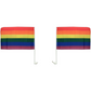 2x RAINBOW CAR FLAG with Window Clip Flags Australia Day 30cm x 45cm Gay Pride