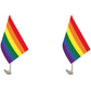 2x RAINBOW CAR FLAG with Window Clip Flags Australia Day 30cm x 45cm Gay Pride