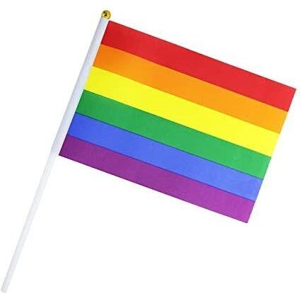 Rainbow Gay Pride Stick Flag Hand Held Mini Flag LGBT Rainbow Flag - 1 Flag