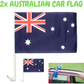 2x AUSTRALIA CAR FLAG with Window Clip Flags Australia Day 30cm x 45cm