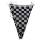 CHECKERED BUNTING FLAG Race Car Chequered Flag Banner Hanging Decoration Triangular - 43.2 Metres