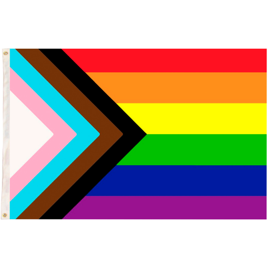 Deluxe Rainbow Progress Gay Pride Flag LGBTQ+ LGBTQIA Banner - 150x90cm