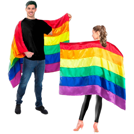 Rainbow Flag Cape Banner Decor Pride Mardi Gras - 150cm x 90cm