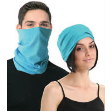 Seamless Tube Bandana Head Scarf Face Cover Mask Gaiter Ski Snow - Plain Colours - Light Blue