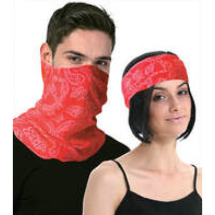 Seamless Tube Bandana Head Scarf Face Cover Mask Pattern Mask Neck Gaiter - Red