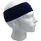 PLAIN HEADBAND Elastic Stretch Sports Yoga Hair Band Unisex 8cm Wide Wrap - Navy Blue