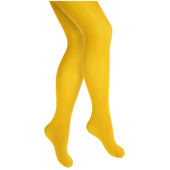 PANTYHOSE Tights Stockings Hosiery Womens Ladies Plain Colours - Yellow - One Size Fits Most