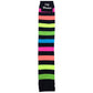 RAINBOW LEG WARMERS Party Costume Fine Stretch Ladies Girls Fancy Dress - Rainbow with Black Stripe