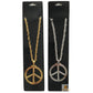 PEACE Sign Metal Necklace Chain Hippie Costume Party Pendant Chain Jewellery 70s 60s - Silver