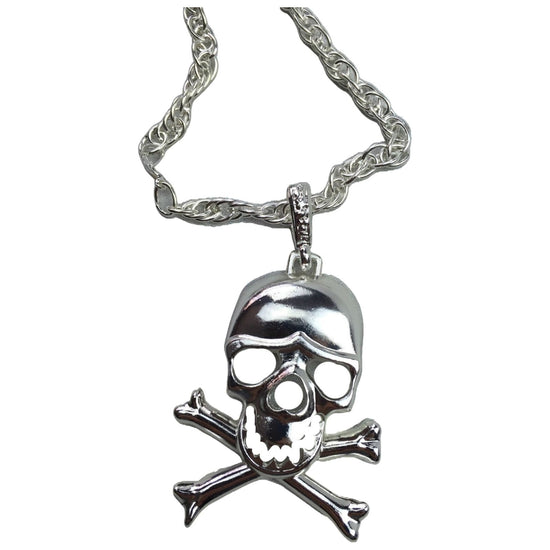 SKULL NECKLACE Pendant Silver Chain Punk Vintage Fashion Gothic Jewelry Retro