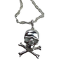 SKULL NECKLACE Pendant Silver Chain Punk Vintage Fashion Gothic Jewelry Retro