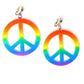 PEACE EARRINGS Hippie 60s 70s Costume Fancy Dress Party Hippy Groovy Boho