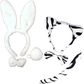 2pc Set Animal Headband w Bow Tail Rabbit + Zebra Ears Costume Halloween Party