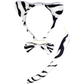 2pc Set Animal Headband w Bow Tail Rabbit + Zebra Ears Costume Halloween Party