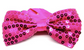 GLITTER SEQUIN BOW TIE Costume Fancy Dress Dance Fancy Shiny Party Bowtie - Hot Pink