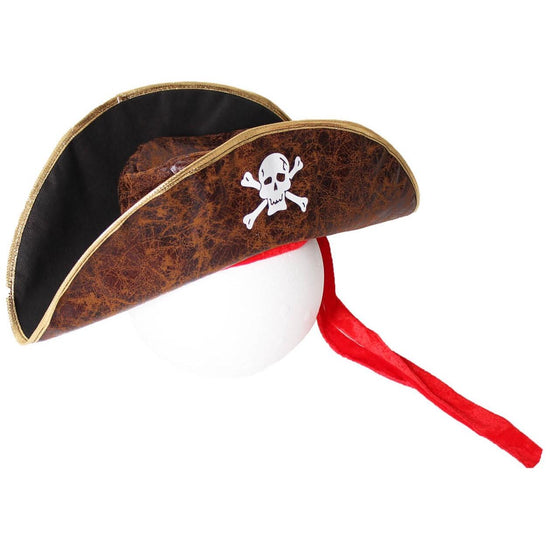 Deluxe Pirate Hat Costume Party Accessory Jack Sparrow - Brown