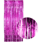 Tinsel Curtain Foil Metallic Fringe Backdrop Party Door Decorations (200cm x 100cm) - Hot Pink