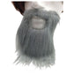 PARTY BEARD Moustache Costume Fancy Dress Mustache Halloween Fake Facial Hair - Grey