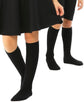 Knee High School Socks for Girls Boys Plain Cotton Rich Kids Seamless No Seam - 2-8 (Black)