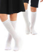 Knee High School Socks for Girls Boys Plain Cotton Rich Kids Seamless No Seam - 6-11 (White)