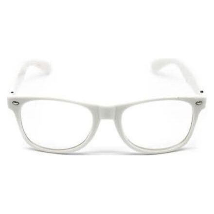 Wayfarer Sunglasses Glasses Party Wedding Fun Costume Dress Up - White/Clear