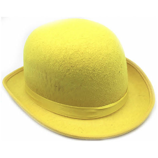 BOWLER HAT Party Costume Derby Fancy Dress Dance Halloween Vintage Cap - Yellow