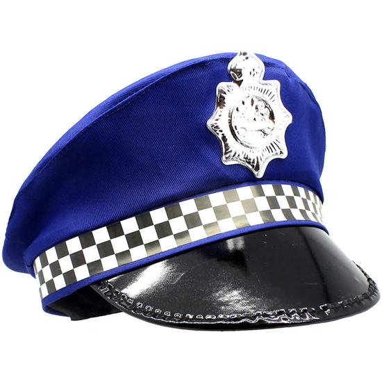 Police Officer Hat Pilot Cop Costume Party Cap Halloween Book Week - Blue