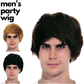 Mens Party Wig Costume Party Dress Up Fancy Classic Style - Brown