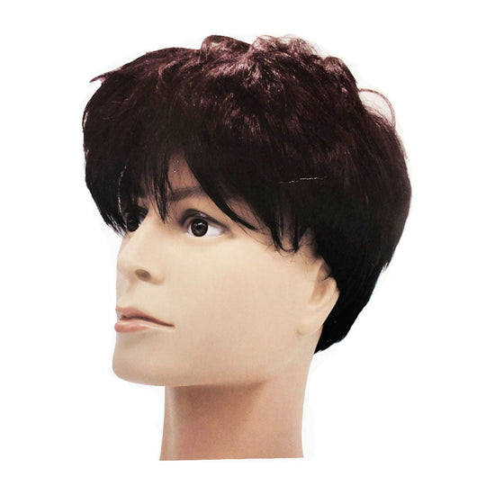 MENS WIG 80s Fancy Dress Mens Party Costume Rock Bogan Punk 70s 90s - Brown