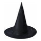 WITCH HAT Plain Black Halloween Costume Fancy Dress Womens Accessory Wizard