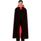 Halloween Mens Fancy Cape Red Black Long Cloak Coat Witch Ghost Vampire Costume