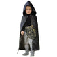 Kids Cape Cloak Hooded Robe Halloween Vampire Witch Wizard 120cm Hood - Black