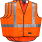 3x HUSKI Hi Vis Patrol Vest 3M Tape Safety Workwear High Visibility Bulk - Orange - L