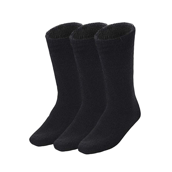 3 Pairs BAMBOO SOCKS Mens Heavy Duty Premium Thick Work Socks Cushion BULK - Black - 6-11