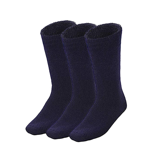 3 Pairs BAMBOO SOCKS Mens Heavy Duty Premium Thick Work Socks Cushion BULK - Navy Blue - 6-11