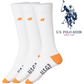 Livergy Mens Crew Socks - White/Orange- 1 Pack of 3 - EU 43-46