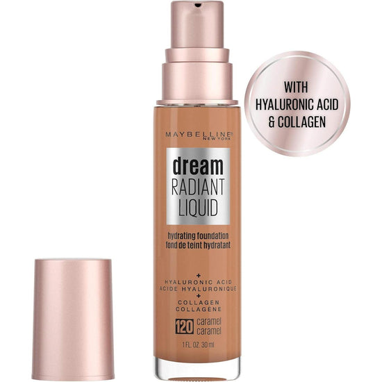 Maybelline Dream Radiant Liquid Hydrating Foundation w Collagen - Caramel 120