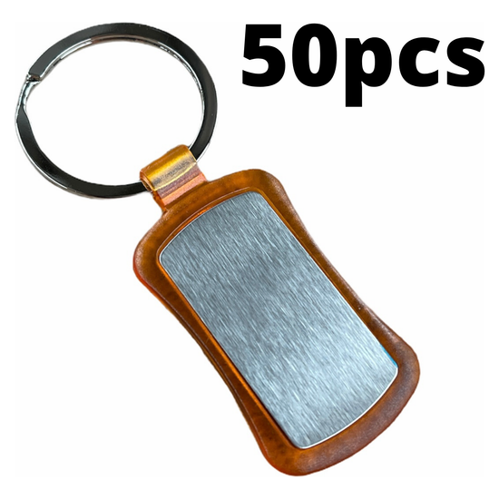 50x Duo Key Tag Key Ring Keyring School Bag Badge Bulk - Orange