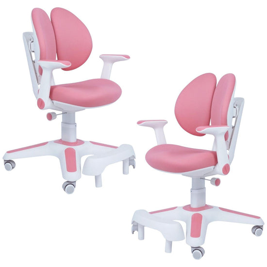 2x Ergonomic Children Kids Study Chairs Height Adjustable - Pink