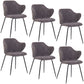 Set of 2 Dining Chairs with Corduroy Cord Fabric in Dark Grey Lincoln