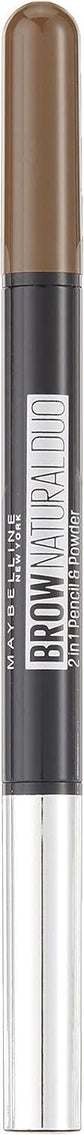 3x Maybelline New York Natural Eye Brow Duo 2 in 1 Pencil & Powder - Deep Brown