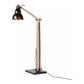 Wooden Large Floor Lamp Industrial Retro Modern Adjustable Light - Matte Black