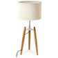 73cm Bamboo Tripod Table Lamp Light Modern Vintage w Beige Linen Shade