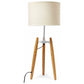 73cm Bamboo Tripod Table Lamp Light Modern Vintage w Beige Linen Shade